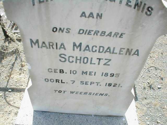 SCHOLTZ Maria Magdalena 1895-1921