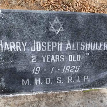 ALTSHULER Harry Joseph -1929