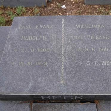 BECK Paul Franz Rudolph 1908-1979 &amp; Willemina PIENAAR 1921-1985