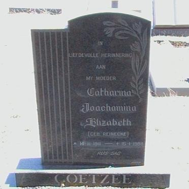 COETZEE Catharina Joachamina Elizabeth nee REINECKE 1911-1988