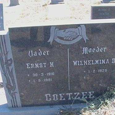 COETZEE Ernst H. 1916-1981 &amp; Wilhelmina D. 1925-