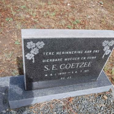 COETZEE S.E. 1890-1971