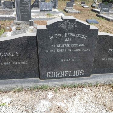 CORNELIUS Carel F. 1886-1962 &amp; Cecilia J. 1895-1973