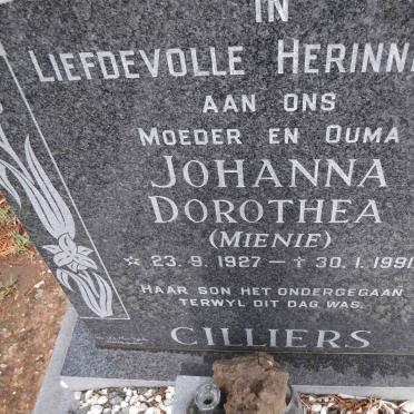 CILLIERS Johanna Dorothea nee MIENIE 1927-1991