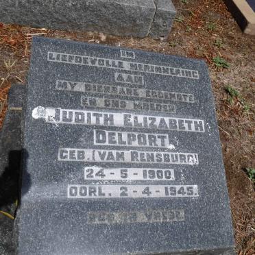 DELPORT Judith Elizabeth nee VAN RENSBURG 1900-1945
