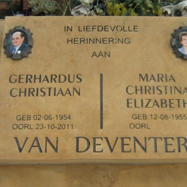 DEVENTER Gerhardus Christiaan, van 1954-2011 &amp; Maria Christina Elizabeth 1955-
