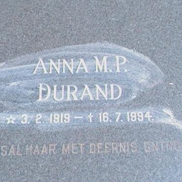 DURAND Anna M. P. 1919-1994