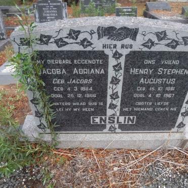 ENSLIN Henry Stephen Augustus 1881-1967 &amp; Jacoba Adriana JACOBS 1884-1966