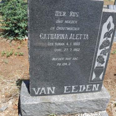EEDEN Catharina Aletta, van nee KUKKIK 1883-1962