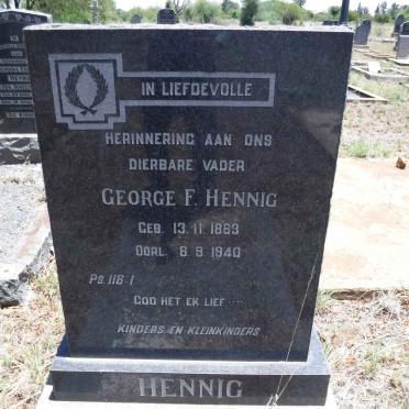 HENNIG George F. 1863-1940