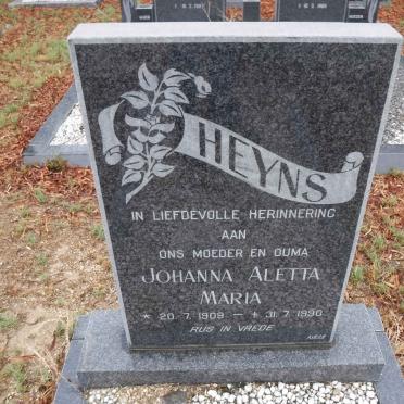 HEYNS Johanna Aletta Maria 1909-1990