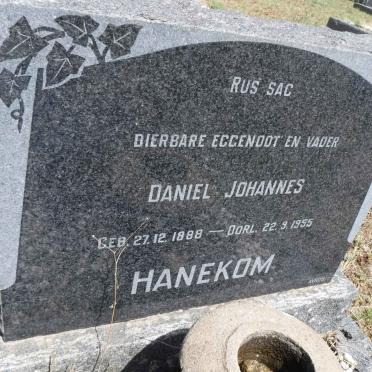 HANEKOM Daniel Johannes 1888-1955