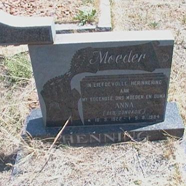 HENNING Willie 191?-1988 &amp; Anna CONRADIE 1922-1984