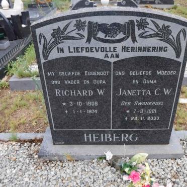 HEIBERG Richard W. 1909-1974 &amp; Janetta C.W. SWANEPOEL 1921-2000