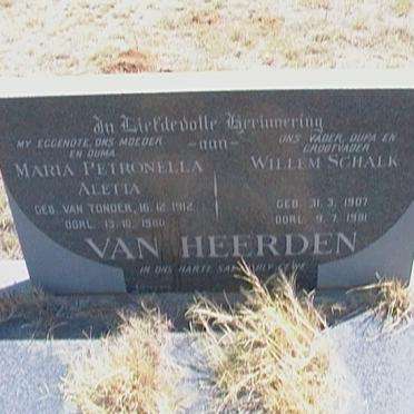 HEERDEN Willem Schalk 1907-1981 &amp; Maria Petronella Aletta VAN TONDER 1912-19?0