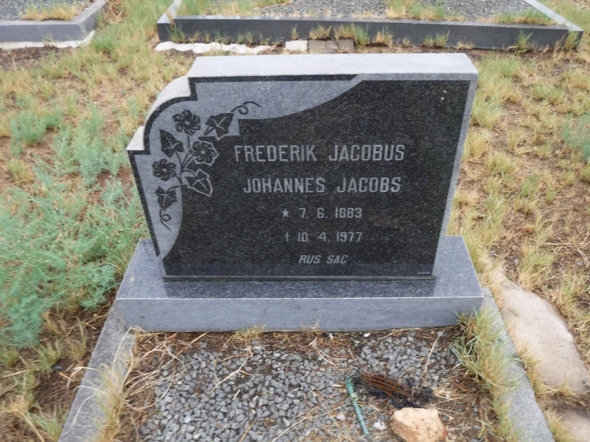 JACOBS Frederik Jacobus Johannes 1883-1977