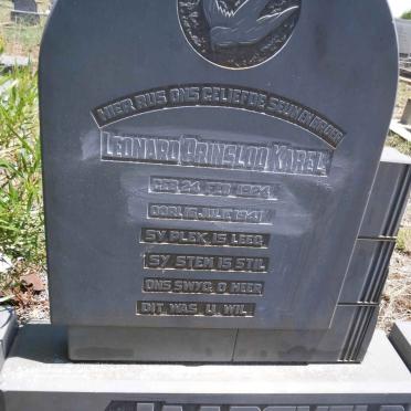 JAARSVELD Leonard Prinsloo Karel, van 1924-1941
