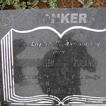JONKER Jacobus Willem 1974-2014 &amp; Zuland 1975-