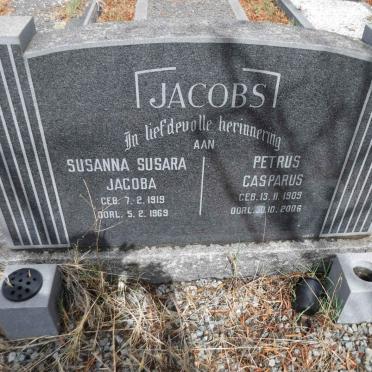 JACOBS Petrus Casparus 1909-2006 &amp; Susanna Susara Jacoba 1919-1969