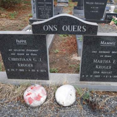 KRUGER Christiaan G.J. 1916-1973 &amp; Martha E. NORTJE 1922-2014