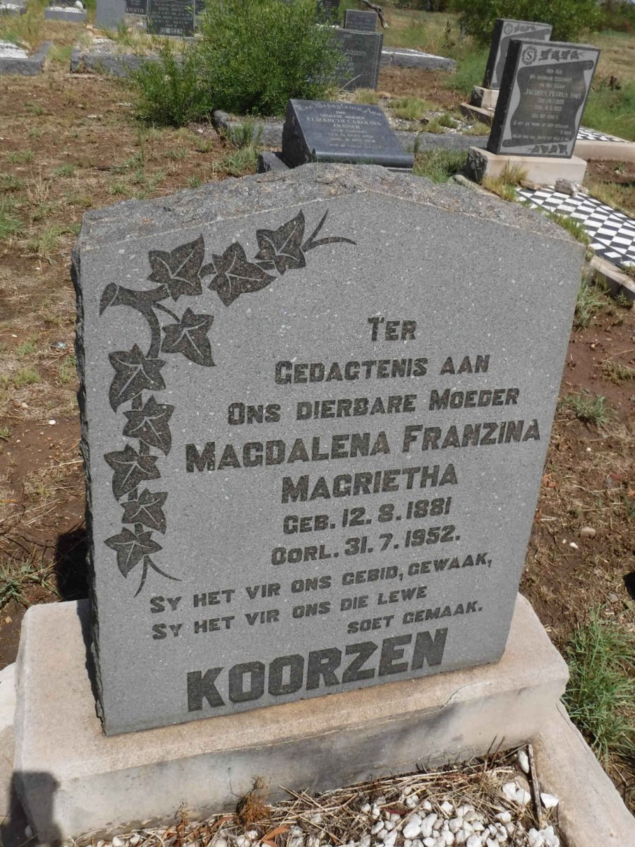 KOORZEN Magdalena Franzina Magrietha 1881-1952