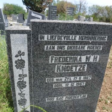 KNOETZE Frederika W.H. nee VAN ZYL 1887-1957