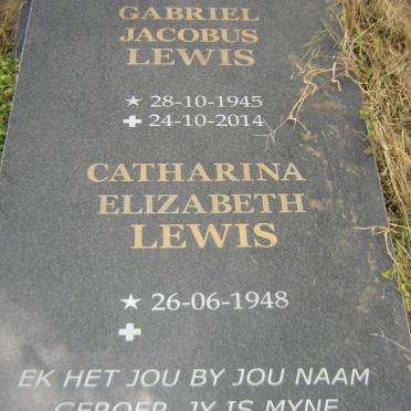 LEWIS Gabriel Jacobus 1945-2014 &amp; Catharina Elizabeth 1948-
