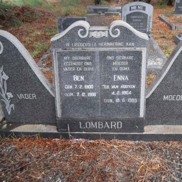 LOMBARD Ben 1900-1966 &amp; Enna VAN ROOYEN 1904-1985