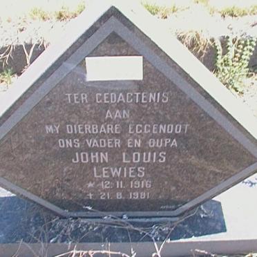 LEWIES John Louis 1916-1981 &amp; Jacoba M. 1916-1997