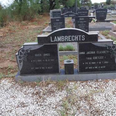 LAMBRECHTS Hugo Amos 1905-1987 &amp; Anna Jacoba Elizabeth COETZEE 1908-1980
