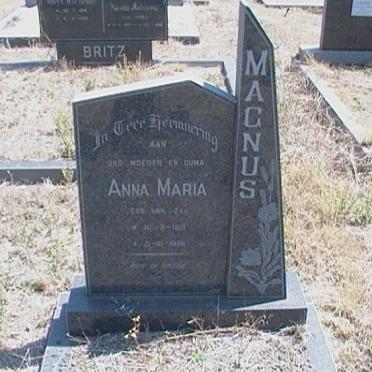 MAGNUS Anna Maria nee VAN ZYL