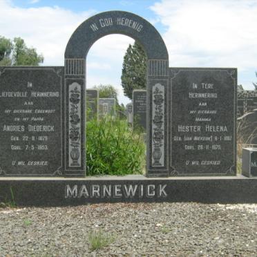 MARNEWICK Andries Diederick 1879-1953 &amp; Hester Helena VAN NIEKERK 1887-1975
