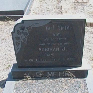 MERWE Adriaan J., van der 1906-19?5