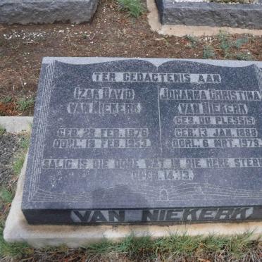 NIEKERK Izak David, van 1876-1953 &amp; Johanna Christina DU PLESSIS 1888-1979