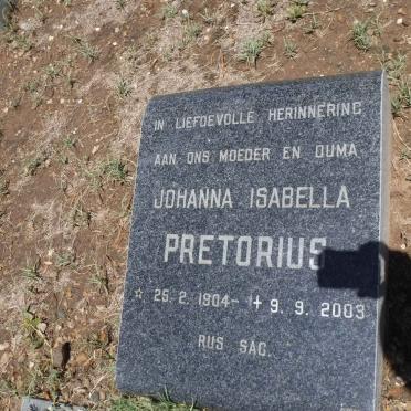 PRETORIUS Johanna Isabella 1904-2003
