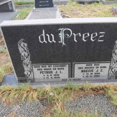 PREEZ Petrus J.L., du 1896-1974 &amp; Maggie J.E. 1904-1980