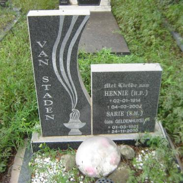 STADEN H.P., van 1914-2002 &amp; S.M. GELDENHUYS 1921-2010