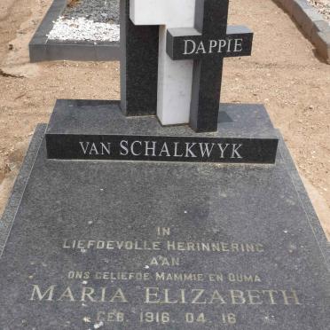 SCHALKWYK Maria Elizabeth, van 1916-2006