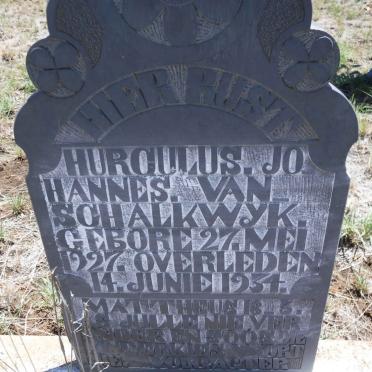 SCHALKWYK Hurculus Johannes, van 1927-1934