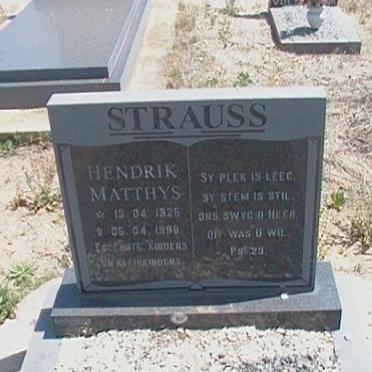 STRAUSS Hendrik Matthys 1925-1998