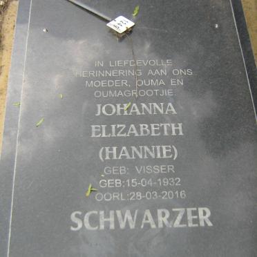 SCHWARZER Johanna Elizabeth nee VISSER 1932-2016