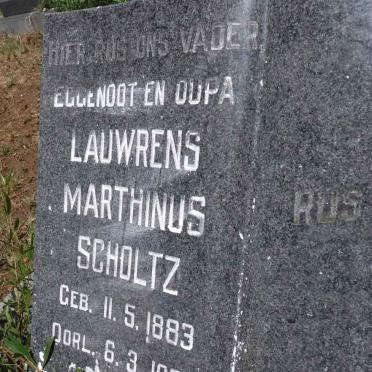 SCHOLTZ Lauwrens Marthinus 1883-1968