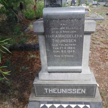 THEUNISSEN Maria Magdalena nee VOLSCHENK 1884-1949