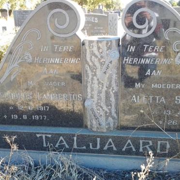TALJAARD Theudorus Lambertus 1917-1977 &amp; Aletta Sushara 1924-1973