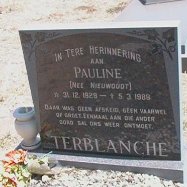 TERBLANCHE Pauline nee NIEUWOUDT 1929-1988