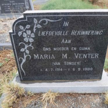 VENTER Maria M. nee VAN TONDER 1914-1980