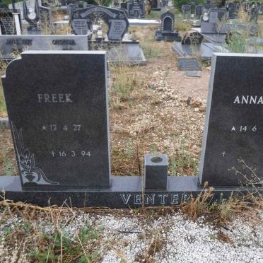 VENTER Freek 1927-1994 &amp; Annatjie 1930-