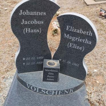 VOLSCHENK Johannes Jacobus 1958-2009 &amp; Elizabeth Magrietha 1962-