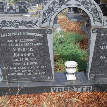 VORSTER Albertus Johannes 1904-1970 &amp; Martha Johanna Carolina MARITZ 1905-1981