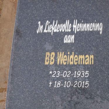 WEIDEMAN B.B. 1935-2015
